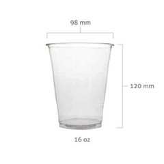 16 Oz Clear Plastic Cups PET Disposable Cold Cups With Lids and Straws for Party