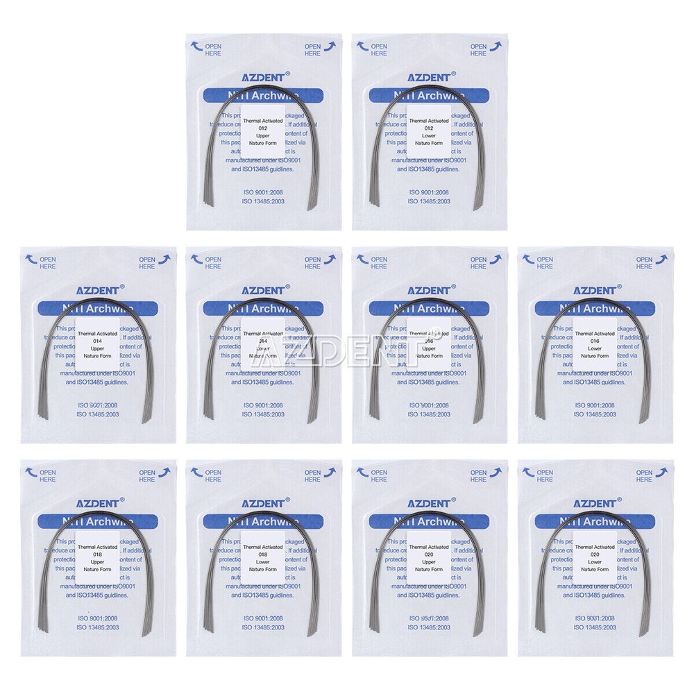 10pcs/kit Dental Orthodontic Heat Thermal Activated Niti Natural Round Arch Wire