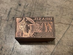 Printing Letterpress Print Block Copper Brasil / Brazil Postage Stamp (2528)