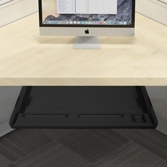 Slide Out Under Desk Keyboard Tray Pull Out Keyboard Drawer Shelf w/ Pen Holder