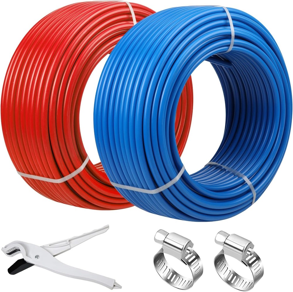 PEX Pipe 1/2 200ft Red Blue PEX-B Tubing EVOH,Flexible Non-Barrier,HotCold Water