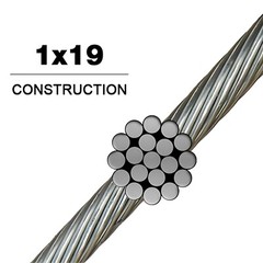 T-316 Grade 1 x 19 Stainless Steel Cable Wire Rope 5/16″ – 300 ft