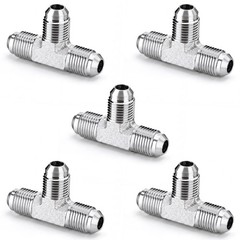 5PCS JIC Male 37° Flare Union Tee Hydraulic Fittings 3/8″ JIC Male x Male x Male