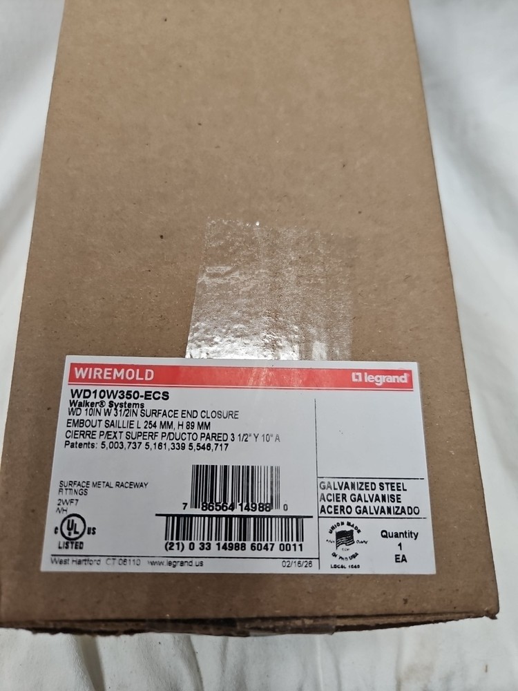 Wiremold WD10W350-ECS 10″ x 3.5″ Surface End Closure