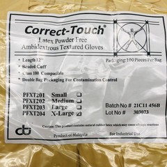 Correct-Touch PFXT204 Disposable Gloves XL Cleanroom 12″ Latex PF 100/Bag