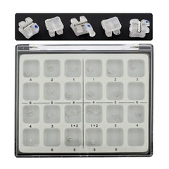 Orthodontic Ceramic Brackets w/Metal Slot 022 018 Roth MBT 3 Hook Braces Clarity