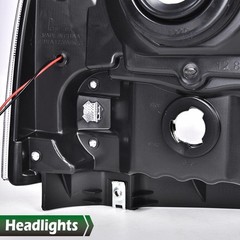 LED Headlight Assembly Black Clear Ford F250 F350 F450 F550 05-07 Excursion 05