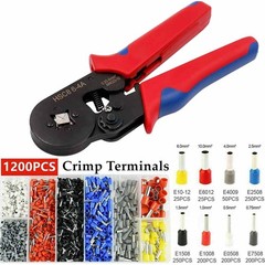 Ferrule Crimping Pliers Kit Self-adjustable Wire Crimper & 1200pcs Terminals