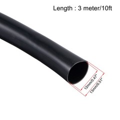 Black Tube Wire Harness Tubing 1/2-inch(12mm) ID 10 Ft Sleeve