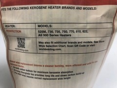 Perfection Wick 27540 Kero World Replacement Wick Perfection 500, 525M, 730, 822