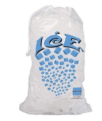 100ct 10lb Clear Cotton Drawstring Ice Bags 1.5 Mil Durable for Food Service