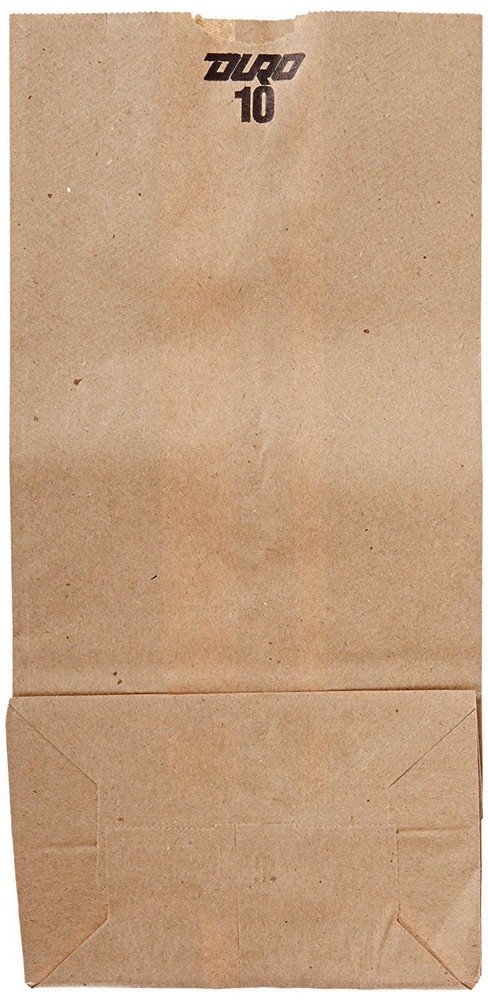 RJ Schinner Co Grocery Bag Duro Brown Kraft Recycled Paper #10 (500/CS)