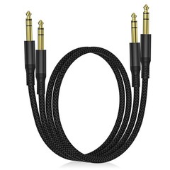 1/4 Inch TRS Instrument Cable 3.3ft 2Pack,Straight 6.35mm Male Jack Stereo Au…