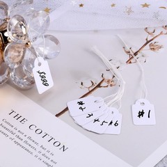 Small Price Tags with String 0.6×0.95 in White Blank marking 500 Pcs