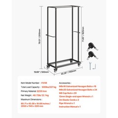 Folding Chair Rack Cart for 60 Chairs of 500LBS Casters/Locking Wheels