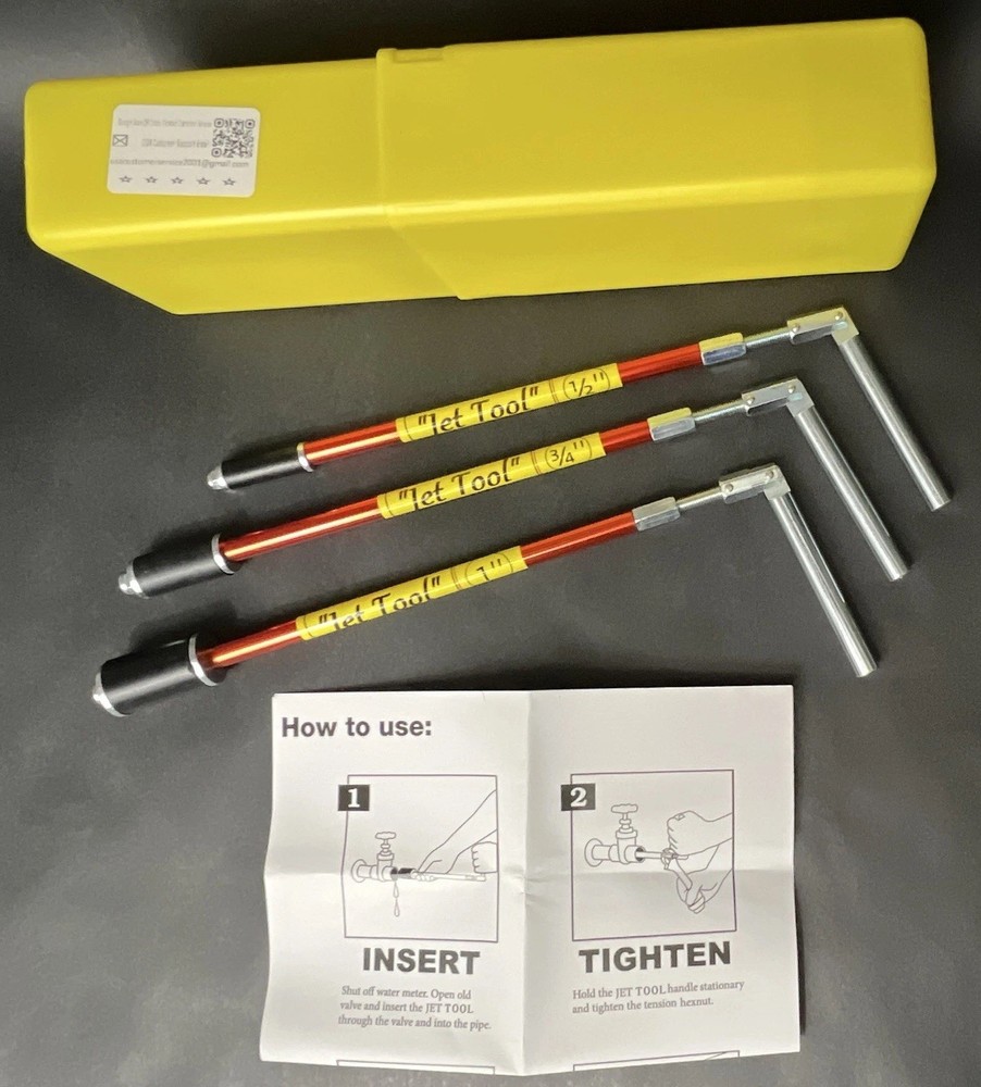 Jet Tool Plumbing Tool Kit for 1/2 in 3/4 in 1 in Pipes w/ Yellow Case