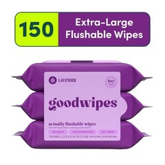 Flushable Wet Wipes Lavender Scented Personal Hygiene Soft Gentle Cleansing 3