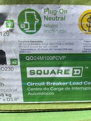 Square D QO 100A 24-Space 24-Circuit Plug-On Neutral Load Center QO24M100PCVP