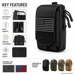 Tactical Molle Pouch Small Notebook Cover EDC Utility Bag Tool Pouch Gadget O…