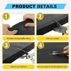 6 PCS Black Customizable Polyethylene Foam Sheets Thick Padding 12x16x0.5 Inch