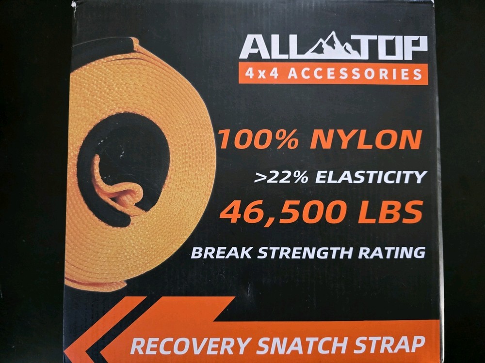 ALL-TOP Recovery Snatch Strap, 4in x 20ft – 46500Lb Extreme Duty 100% Nylon Tow