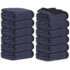 72×80″ Heavy Duty Professional Quality 12 Performance Moving Blankets Black