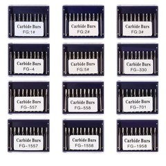 Dental Carbide Burs Round Bur Drill FG 330 1 2 6 8 557 High Speed Friction Grip