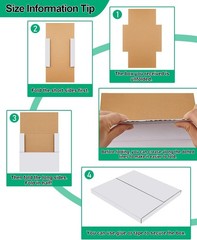 25 Album White Vinyl Records Shipping Boxes Mailing Corrugated Cardbo Easy-Fold