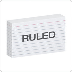 Heavyweight Ruled Index Cards, 3″ X 5″, White, 100 per Pack (63500)