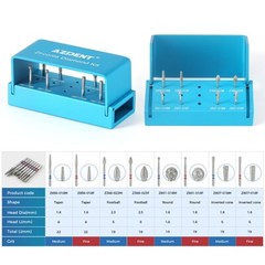 Kit de Fresas de Diamante para Zirconia FG 1.6mm para Turbina de Alta Velocidad