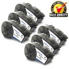 6PK Label Tape for Brady BMP21 M21-750-595-WT 19.1mm Black on White 3/4″ Vinyl