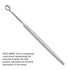 5x Piffard Dermal Curettes, Oval Tip, 5.5″, Narrow Handle, Sz: 1 (3×5 mm Diam)