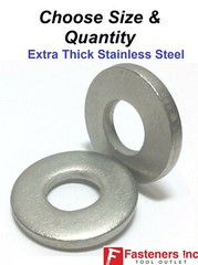 Extra Thick Flat Washers 18-8 Stainless Steel SAE Washer (Choose Size & Qty)