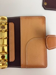 Handmade Leather Planner Binder, A7 Pocket Size, Brown & Tan Colorblock
