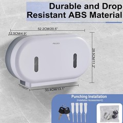 Commercial Twin Jumbo Toilet Tissue Dispenser, 9” Double Toilet Paper Roll Hold