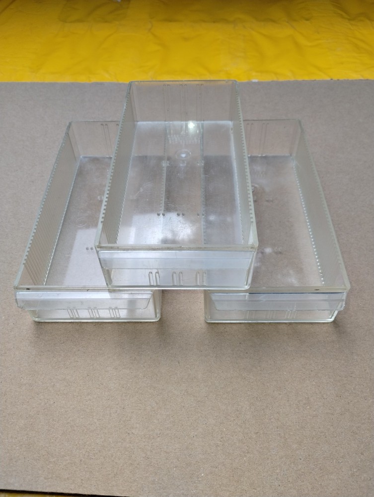 3 Vintage-Akro-Mils Small Parts Storage Drawers for Organizer Cabinet Bins #P-1