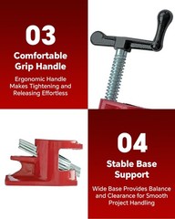 Atpeam 3/4 Wood Gluing Pipe Clamp Set 6 Pack Heavy Duty Cast Iron Quick Release