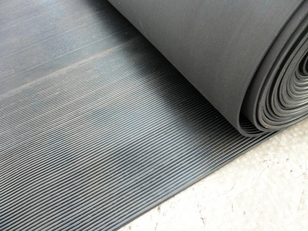 V-GROOVE PVC/RUBBER MATTING GREY 1/8″ THK X 36″ WIDE X 10 FT LONG