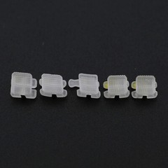 Orthodontic Ceramic Brackets w/Metal Slot 022 018 Roth MBT 3 Hook Braces Clarity