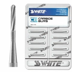 SS White 13157 Friction Grip FG #1157 Straight Dome Plain Carbide Burs 100/Pk