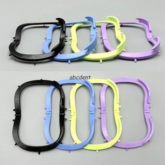 10Pcs Dental Foldable Rubber Dam Frames Punch Sheets Holder Hager Film Bracket
