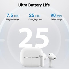 TimeKettle M3 White Bluetooth 3 In 1 Language Translator Earbuds With Manual