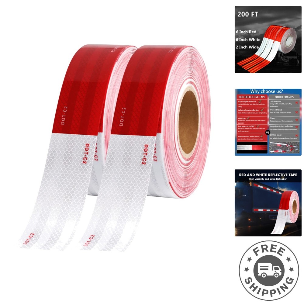 2″ x 200ft DOT-C2 Reflective Tape with Rhombus Pattern for Enhanced Night Safety