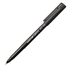 60040 uni-ball Onyx Stick Roller Ball Pen, Black Ink, Micro 0.5mm, Pack of 12