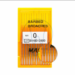 MANI Barbed Broach 12pcs Root Canal Pulp Extractor Stainless Steel 0# 00# 000#