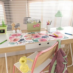 Colorful Star Large Mouse Pad, 31.5L x 15.7W inches, Watercolor Pink Flower