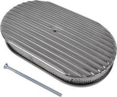15″ Oval Full Finned Polished Aluminum Air Cleaner Filter Fits for Chevy SBC