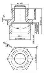 G Thread (Metric BSPP) Female to NPT Male Adapter – Lead Free (3/8″ x 3/8″)