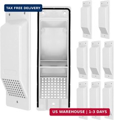 QWORK Shipping Container Air Vents – 8″ x 2.6″ Light Grey, 10 Pack Enhanced Cros