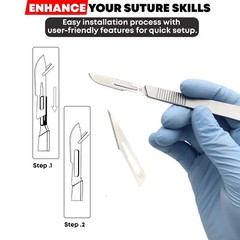 Suture Kit Student Practice Kit for Training with Surgical Pad Sutures Medical